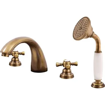 MORAVA RETRO - Vanová baterie 4-otvorová, Stará mosaz (Bronz) MK369.0SSM, RAV Slezák Barva: Stará mosaz (Bronz), Rozměr: 1/2"