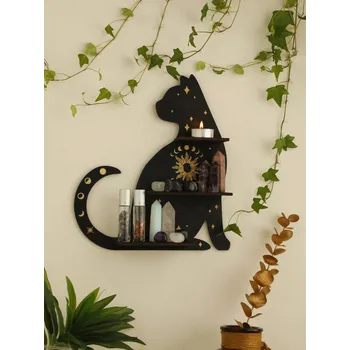 police Dřevěná polička čarodějnická | nástěnná dekorace - nástěnná police MS7107