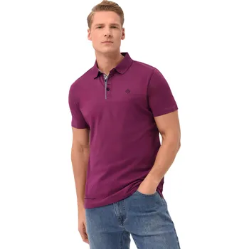 Pánské tričko Pánské polo triko s krátkým rukávem VOLCANO-NIKOS-406-AMARANT Červená XXL