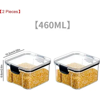 Dóza na potraviny Kuchyňská dóza na potraviny vzduchotěsná | Úložný box, Zásobník na kávu - 460ML 2ks