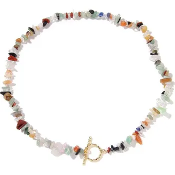 Náhrdelník Dámský choker náhrdelník z přírodních kamenů 45 cm | dámský šperk - Č.1 Smíšený kámen