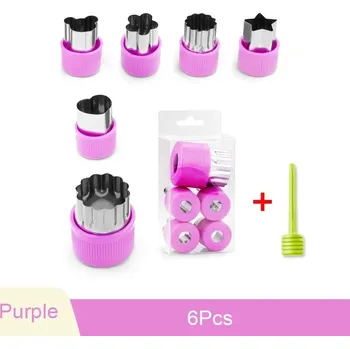 Vykrajovátko Vykrajovače na sušenky a ovoce s rukojetí | formičky - Fialová 6ks