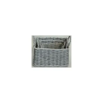 Obal na květináč šedý s ušima, set 3 ks