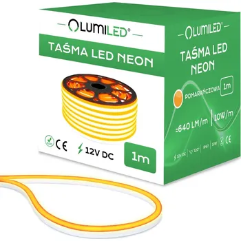 LED páska LED pásek LED NEON 12V 10W 120LED ORANŽOVÁ IP67 6x12mm 1m Lumiled