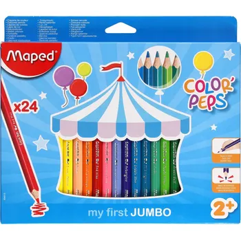 Pastelka MAPED PASTELKY ŠKOLNÍ TROJHRANNÉ SILNÉ JUMBO TUHOVÉ 24
