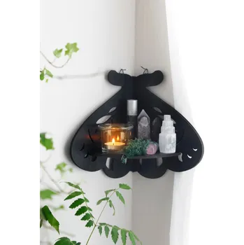 police Dřevěná závěsná police na krystaly | dekorace na zeď - nástěnná police MS6695