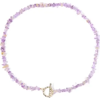 Náhrdelník Dámský choker náhrdelník z přírodních kamenů 45 cm | dámský šperk - Č. 30 Ametrin