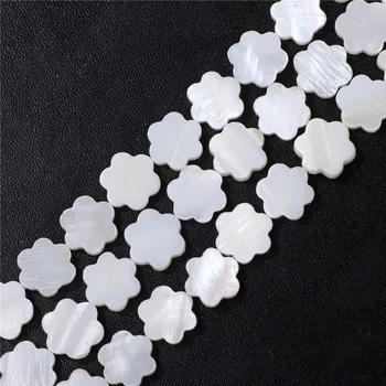 Náramek Bílé perleťové korálky na náramek a náhrdelník | výroba šperků - Č.27 13x12,5mm