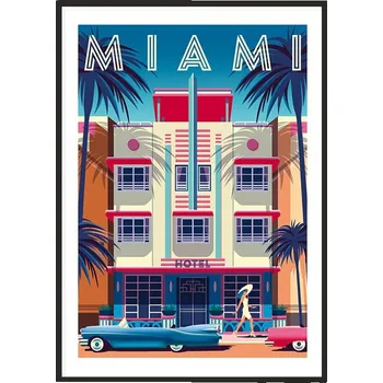 Obraz OBRAZ PLAKÁT V RÁMU 33x43 cm Miami P1277