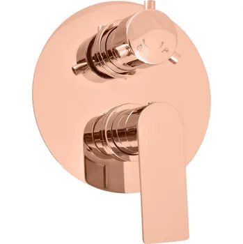 Vodovodní baterie NIL - Vanová/Sprchová baterie podomítková 2-cestná s tělesem, Zlatá Růžová - lesklá NL186KZRL, RAV Slezák