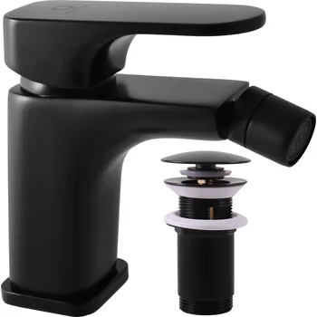 Vodovodní baterie YUKON - Bidetová baterie s výpustí, Černá - matná YU145.0KCMAT, RAV Slezák Barva: Černá - matná, Rozměr: 3,8"