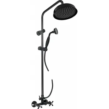 Sprchový set MORAVA RETRO - Sprchový systém s vodovodní baterií, Černá - matná MK181.5/7CMAT, RAV Slezák Barva: Černá - matná, Rozměr: 150 mm