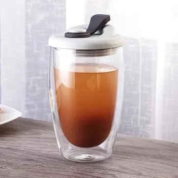 Skleněný hrnek s dvojitým sklem 350ml/450ml | termo sklenice - 350 ml - 450 ml , 450 ml