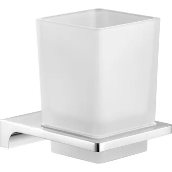 Držák na kartáček NIL - Koupelnový doplněk Držák kartáčků skleněný, Chrom NLA0201, RAV Slezák