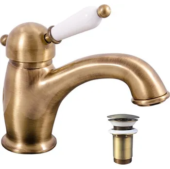 Vodovodní baterie LABE - Umyvadlová baterie s výpustí, Stará mosaz (Bronz) L527.0SM, RAV Slezák Barva: Stará mosaz (Bronz), Rozměr: 1/2"