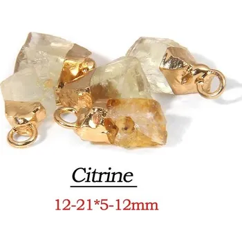 Přívěsek Přívěsek ze surového kamene | minerální přívěsek - 4 Citrín , 2 kusy