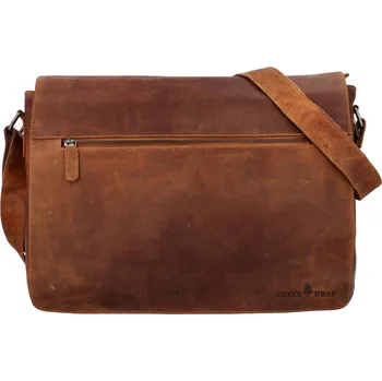 Kabelka Prostorná pánská pracovní kožená taška Ulrich Green Wood, světle hnědá