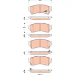 Sada brzdových destiček, kotoučová brzda TRW GDB3501