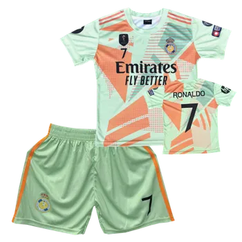 Numberoplus Dětský fotbalový dres Komplet Zelená - Cristiano Ronaldo CR7 Fly Emirates Velikost: 8-let.(vel.122)