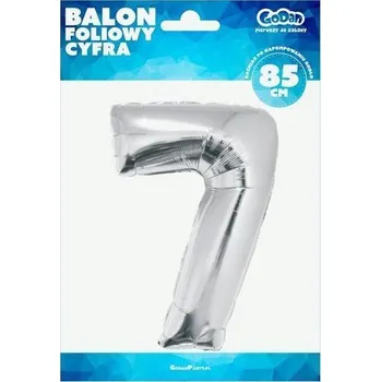 Balónek Fóliový narozeninový BALÓNEK Číslice 7 Stříbrný 85 cm Super DEKORACE na NAROZENINY