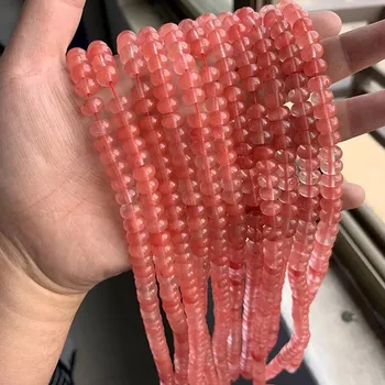 Náramek Přírodní kamenné korálky | výroba šperků - Č.25Vodní meloun , 5x8mm 34-37ks