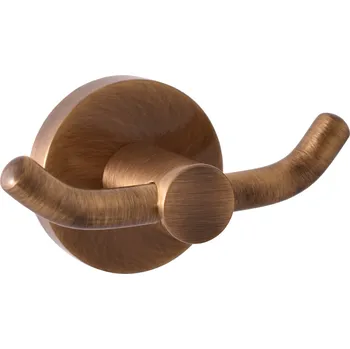 Mýdlenka COLORADO - Koupelnový doplněk Věšáček dvojitý, Stará mosaz (Bronz) COA0102SM, RAV Slezák