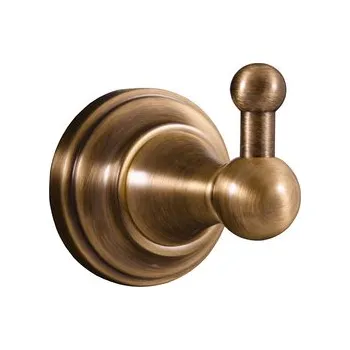 Držák na ručník MORAVA RETRO - Koupelnový doplněk Věšáček, Stará mosaz (Bronz) MKA0100SM, RAV Slezák