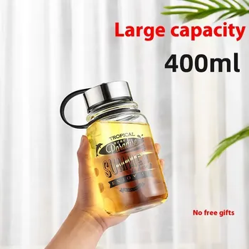 Skleněný hrnek s víčkem | kuchyňské potřeby - 400ml Holý šálek