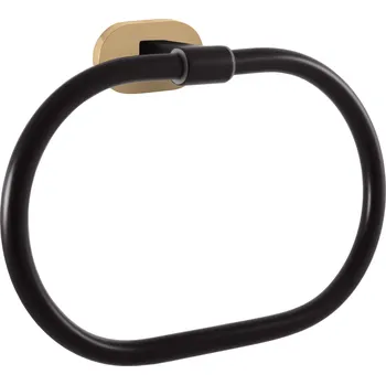 Držák na ručník YUKON - Koupelnový doplněk Kruh na ručníky, Černá matná/Zlatá YUA0104CMATZ, RAV Slezák