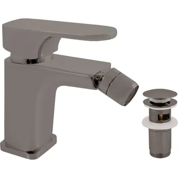 YUKON - Bidetová baterie s výpustí, Metal Grey - kartáčovaná YU145.0KMGK, RAV Slezák Barva: METAL GREY - kartáčovaná, Rozměr: 3,8"