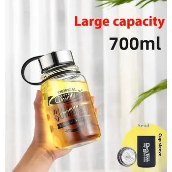 Skleněný hrnek s víčkem | kuchyňské potřeby - 700 ml