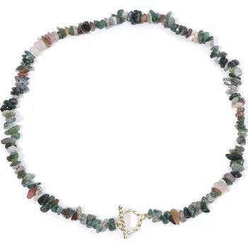 Náhrdelník Dámský choker náhrdelník z přírodních kamenů 45 cm | dámský šperk - Č.14 Achát indický