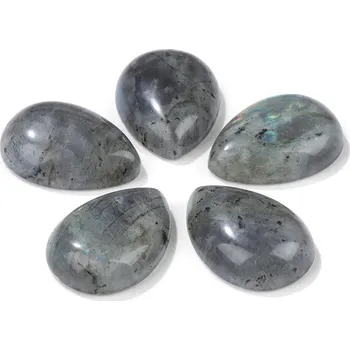 Korálek Přírodní kabošon tvar vodní kapka | výroba šperků 10 ks - Č. 31 Labradorit , 13 x 18 mm