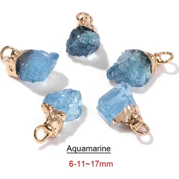 Přívěsek Přívěsek ze surového kamene | minerální přívěsek - 27 Akvamarín , 5 kusů