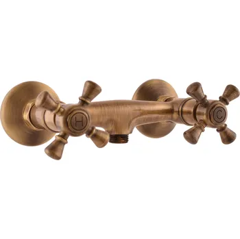 Vodovodní baterie MORAVA RETRO - Sprchová baterie, Stará mosaz (Bronz) MK380.5SM, RAV Slezák Barva: Stará mosaz (Bronz), Rozměr: 100 mm