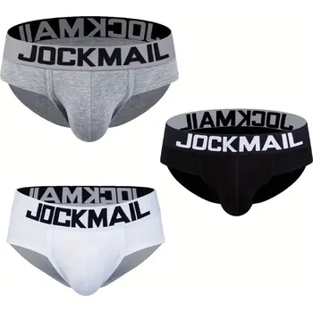 Pánské erotické prádlo Set 3 ks - JOCKMAIL slipy bílá / černá / šedá Velikost: L