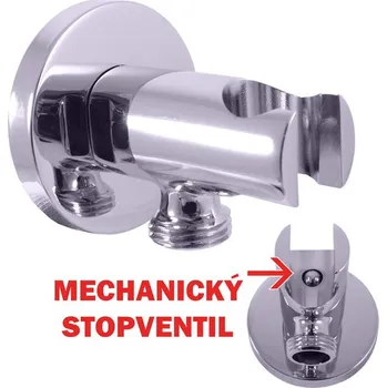 Sprchový držák Držák sprchy, s integrovaným STOP ventilem, Chrom MD0750, RAV Slezák