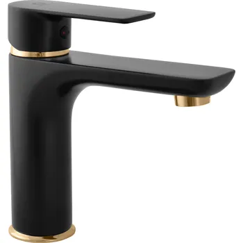 Vodovodní baterie VLTAVA - Umyvadlová baterie bez výpusti, Černá matná/Zlatá VT428.0CMATZ, RAV Slezák Barva: Černá matná/Zlatá, Rozměr: 3,8"