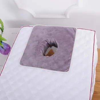 Masážní přístroj Sametový masážní ručník s otvorem 35x35 cm | masážní prostěradlo, spa ručník - Šedá