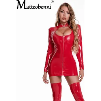 Dámské erotické šaty Erotické šaty s průstřihem v dekoltu Velikost: L, Barva (Varianta): R pouze šaty