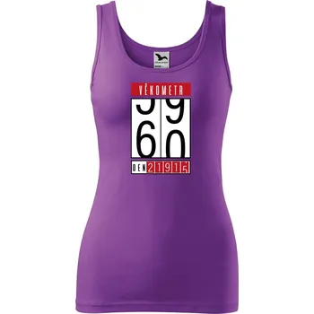 Dámské tílko s potiskem Věkometr 60 Velikost: S, Barva: Fialová