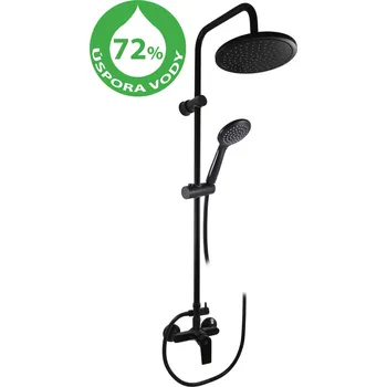 Sprchový set VLTAVA ECO - Sprchový systém s vodovodní baterií, Černá - matná VTE482.5/7CMAT, RAV Slezák