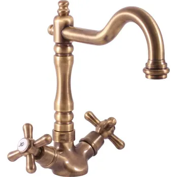 Vodovodní baterie MORAVA RETRO - Dřezová baterie, Stará mosaz (Bronz) MK120.0/8SM, RAV Slezák Barva: Stará mosaz (Bronz), Rozměr: 1/2"