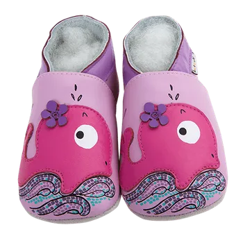 Dívčí bačkory Barefoot capáčky Lait et Miel - Baleine velryba Velikost: 0-6M