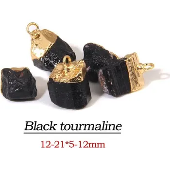 Přívěsek Přívěsek ze surového kamene | minerální přívěsek - 10 Černý turmalín , 5 kusů