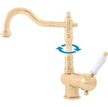 LABE - Umyvadlová/dřezová baterie bez výpusti, Zlatá - lesklá L508.0/8Z, RAV Slezák Barva: ZLATÁ - lesklá, Rozměr: 1/2"