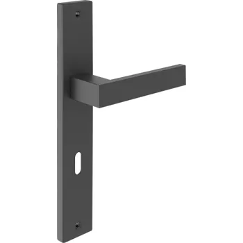 Dveřní kování Klika TENORIO s odlévaným štítem 72, černá matná, NA KLÍČ