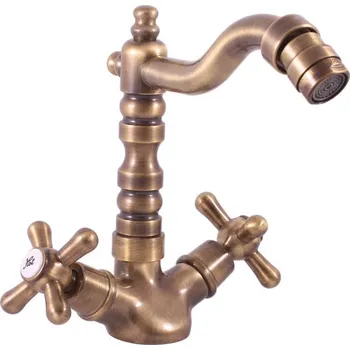Vodovodní baterie MORAVA RETRO - Bidetová baterie bez výpusti, Stará mosaz (Bronz) MK120.0/9SM, RAV Slezák Barva: Stará mosaz (Bronz), Rozměr: 1/2"