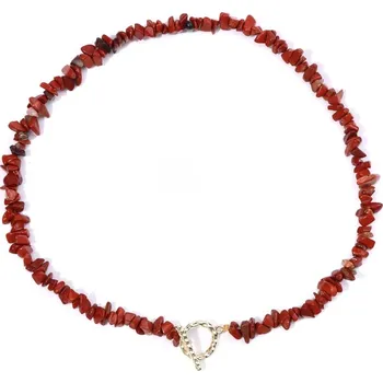 Náhrdelník Dámský choker náhrdelník z přírodních kamenů 45 cm | dámský šperk - Č.24 Červený kámen