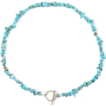 Náhrdelník Dámský choker náhrdelník z přírodních kamenů 45 cm | dámský šperk - Č.33 Tyrkysová